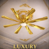 Quạt trần 8 cánh Hà Nội cao cấp inox mạ vàng có đèn LED